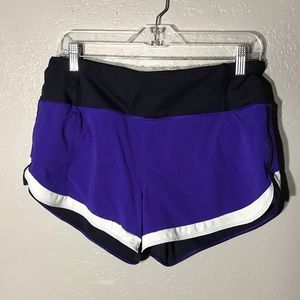 ATHLETA Running Shorts Black Purple Lined Liner Brief.  Size Women's M